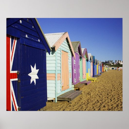 Badhokjes, Middle Brighton Beach, Port Poster (Voorkant)