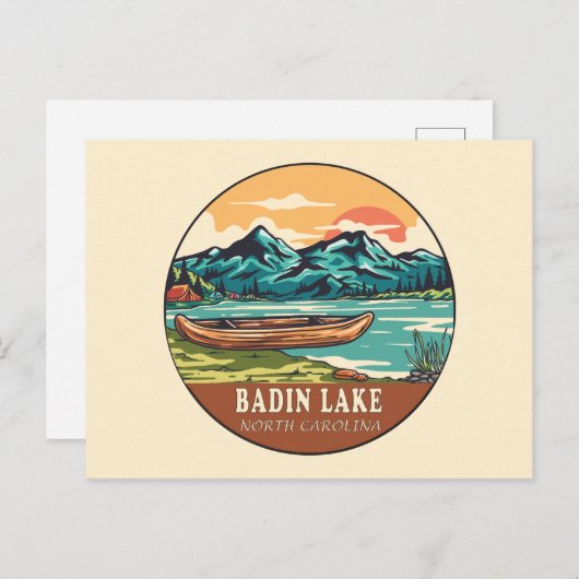 Badin Lake North Carolina Boating Vissen Emblem Briefkaart (Voorkant / Achterkant)