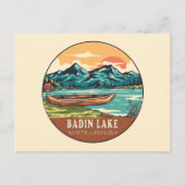 Badin Lake North Carolina Boating Vissen Emblem Briefkaart (Voorkant)