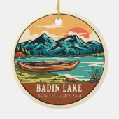 Badin Lake North Carolina Boating Vissen Emblem Keramisch Ornament (Achterkant)