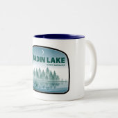 Badin Lake North Carolina Deer Tweekleurige Koffiemok (Voorkant rechts)
