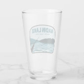 Badin Lake North Carolina Gevist Rod Glas (Achterkant)