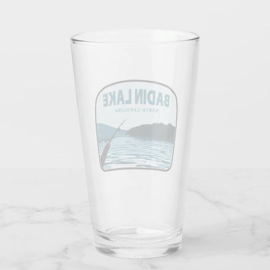 Badin Lake North Carolina Gevist Rod Glas (Achterkant)