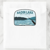 Badin Lake North Carolina Gevist Rod Rechthoekige Sticker (Tas)