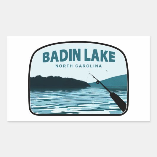 Badin Lake North Carolina Gevist Rod Rechthoekige Sticker (Voorkant)
