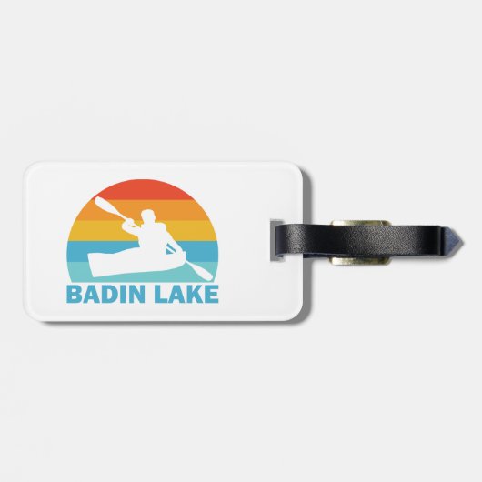 Badin Lake North Carolina Kayak Bagagelabel (Achterkant horizontaal)