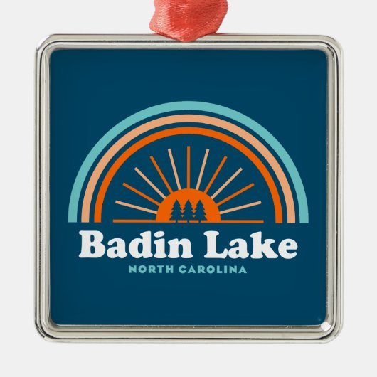 Badin Lake North Carolina Rainbow Metalen Ornament (Voorkant)