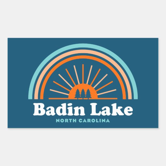 Badin Lake North Carolina Rainbow Rechthoekige Sticker (Voorkant)