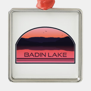 Badin Lake North Carolina Rode Zonsopgang Metalen Ornament