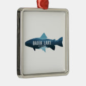 Badin Lake North Carolina Vis Metalen Ornament (Rechts)
