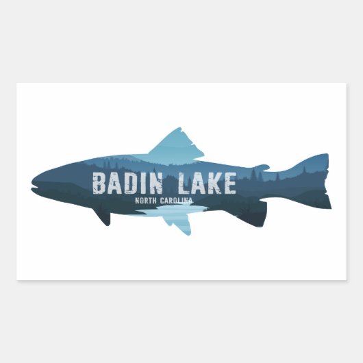 Badin Lake North Carolina Vis Rechthoekige Sticker (Voorkant)