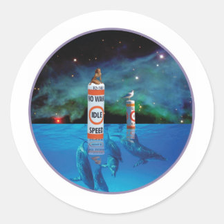 Bading Beauty zit op geen kippenvel Ronde Sticker