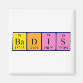 Badis periodieke tabelnaam magnet (Voorkant)