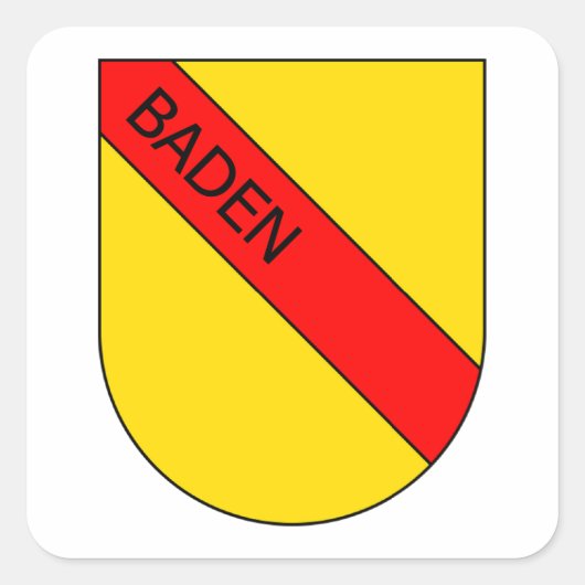 Badisches Wappen mit Schrift Vierkante Sticker (Voorkant)