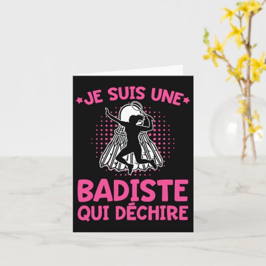 Badiste Humor I Am A Tearing Badiste Badminton Kaart (Gele Bloem)