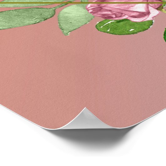 Badkamer Artwork Het Bad met Rozen Poster (Hoek)