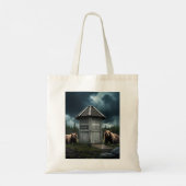 Badkamer – Beer Outhouse Camping Tote Bag (Achterkant)