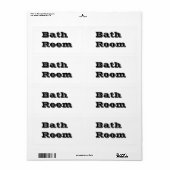 Badkamer bewegende etiketten in wit (Full Sheet)