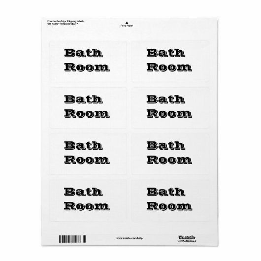 Badkamer bewegende etiketten in wit (Full Sheet)
