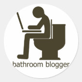 Badkamer Blogger Griege Ronde Sticker (Voorkant)
