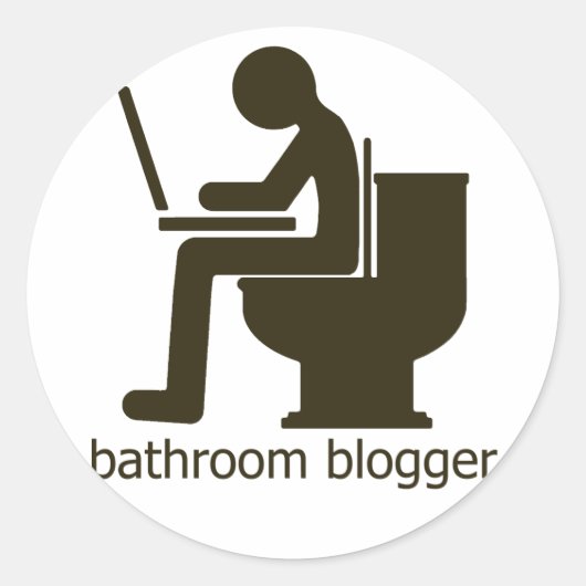 Badkamer Blogger Griege Ronde Sticker (Voorkant)