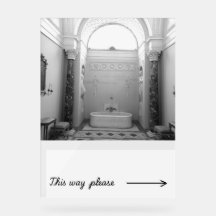 Badkamer bord met originele foto van reizen