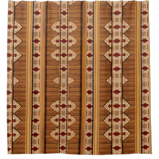 Badkamer Douche Gordijn Rustieke Verticale Stijl (Voorkant)