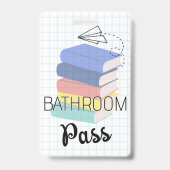 Badkamer Hall Pass Boeken Doodle Lanyard Badge (Achterkant)