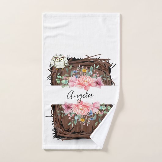 Badkamer handdoek Floral Uil (Handdoek)