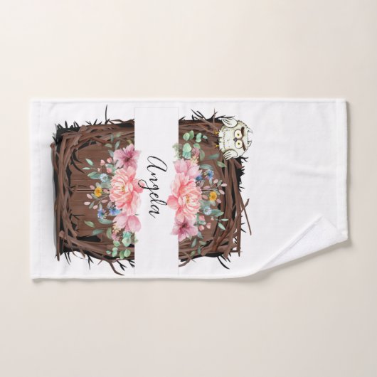 Badkamer handdoek Floral Uil (Handdoek)