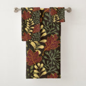 Badkamer handdoek in vintage stijl blauw botanisch (Insitu)