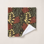 Badkamer handdoek in vintage stijl blauw botanisch (Wasdoekje)