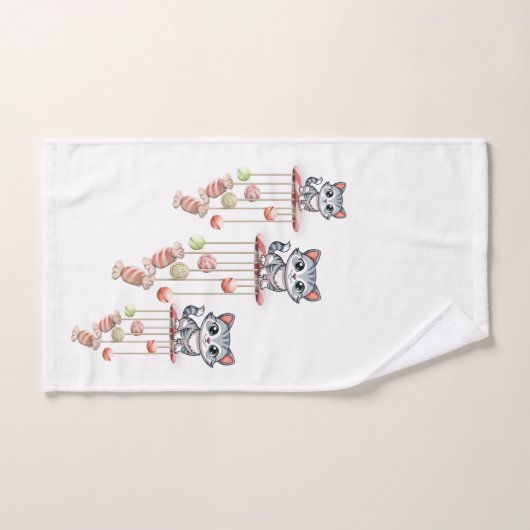 Badkamer Handdoek Kat, Kitten en Chimes (Handdoek)