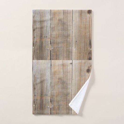 Badkamer Handdoek Rustiek Hout Beige (Handdoek)