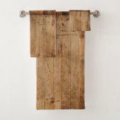 Badkamer handdoek rustiek hout bruin & beige (Insitu)