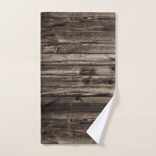 Badkamer handdoek rustiek hout donker (Handdoek)