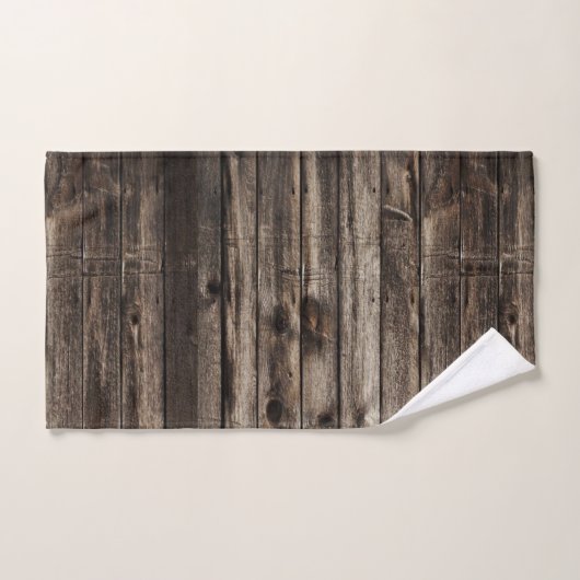Badkamer handdoek rustiek hout donker (Handdoek)
