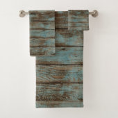 Badkamer handdoek rustiek hout groen (Insitu)