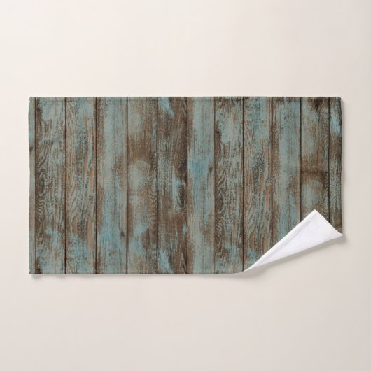 Badkamer handdoek rustiek hout groen (Handdoek)