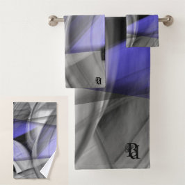 Badkamer Handdoek Set Abstract Huis Lavendel Viole