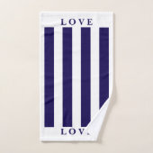 Badkamer Handdoek Set - Blauw & Wit (Handdoek)