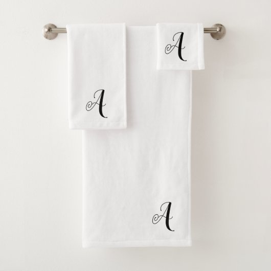 Badkamer Handdoek Set  | Letter "A" Monogram | Dec (Insitu)