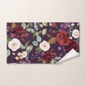 Badkamer Handdoek Set Plum Paarse Rozen Gouden Geo (Handdoek)