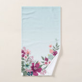 Badkamer handdoek set tropische bloemen op Blue Om (Handdoek)