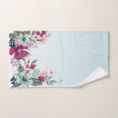 Badkamer handdoek set tropische bloemen op Blue Om (Handdoek)