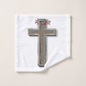 Badkamer handdoek set witte achtergrond (Wasdoekje)