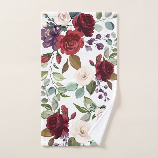 Badkamer handdoek set witte rozen goud geometrisch (Handdoek)