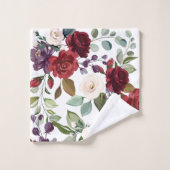 Badkamer handdoek set witte rozen goud geometrisch (Wasdoekje)