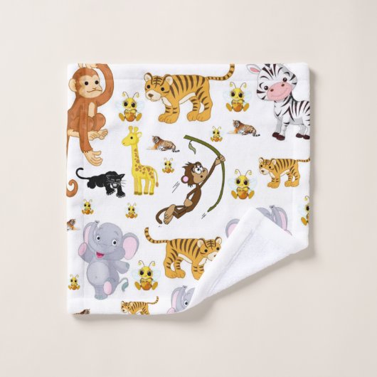 Badkamer handdoek sets Aap Olifant (Wasdoekje)
