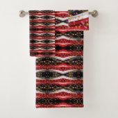 Badkamer handdoek sets Abstract rood zwart wit (Insitu)